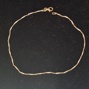 .925 Sterling Silver 11-inch Gold Colored Anklet  Brand new